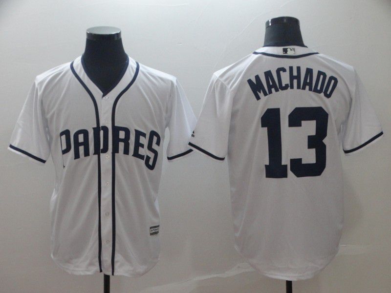 2019 MLB Men San Diego Padres 13 Machado white game Jerseys